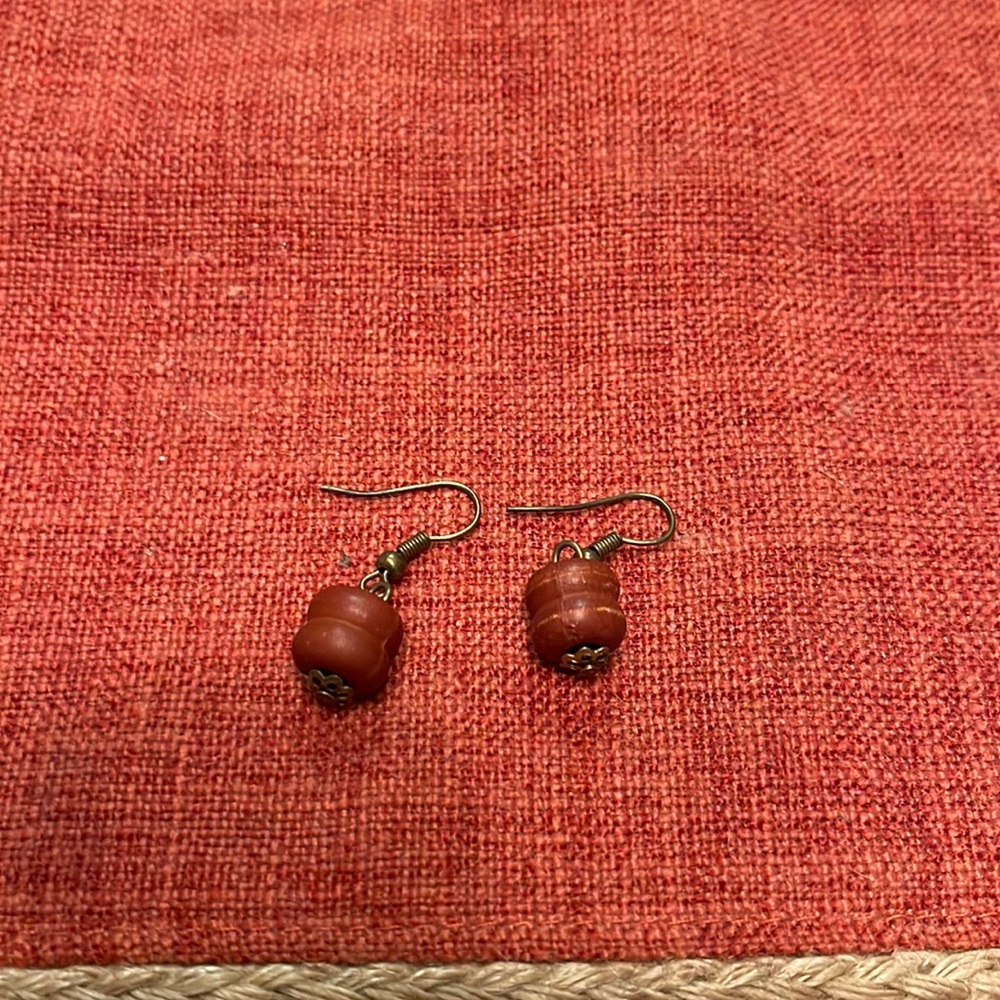 Wood bead dangle earrings! So cute and light weight!